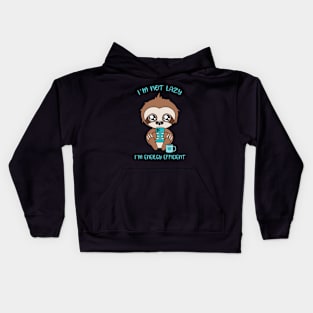 I am not lazy, cute sloth Kids Hoodie